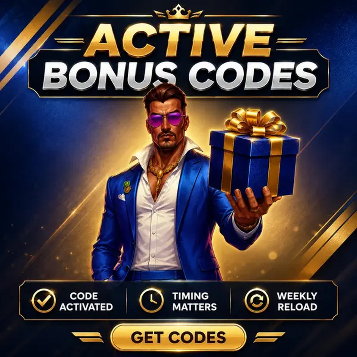 Prize Fighter trzymający pudełko z kodami bonusowymi w Coolzino Casino