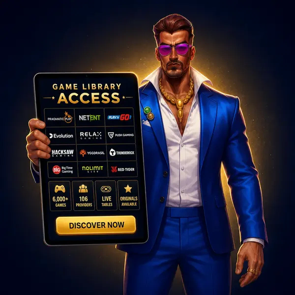 Prize Fighter prezentujący dostęp do biblioteki gier w Coolzino po rejestracji
